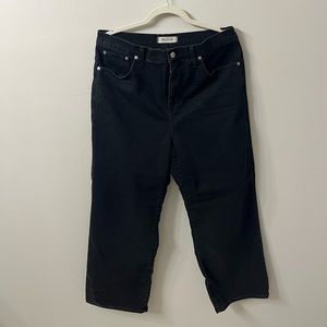 Madewell Slim Wide Leg Crop Black Jean